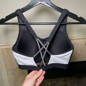 NWOT Victoria's Secret Black and White Sparkly Sports Bra with Racerback